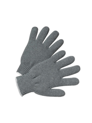 GREY KNITTED COTTON GLOVES