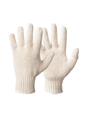 WHITE KNITTED COTTON GLOVES