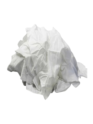 RECYCLED WHITE COTTON RAGS CUT FROM PILLOW COVERS