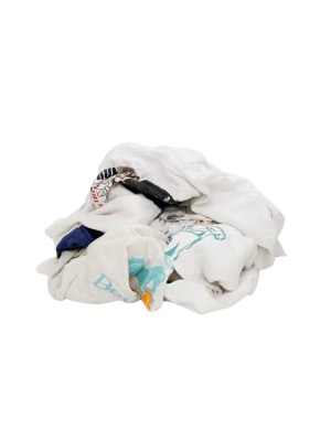 RECYCLED WHITE KNIT COTTON RAGS WITH PRINT